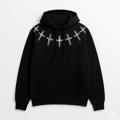 Rhinestone Cross Hoodie